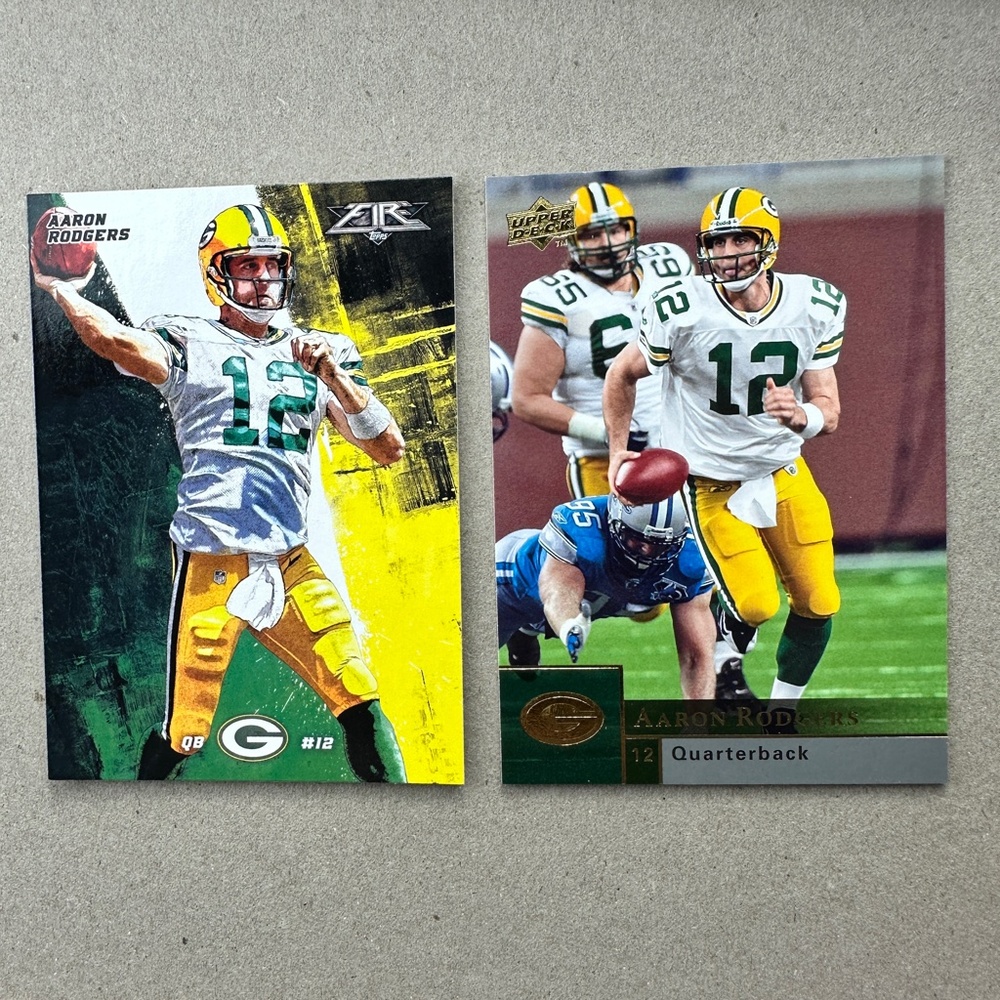 (7) Aaron Rodgers Packers cards w/ Clay Matthews and Jordy Nelson lot of 12 - Picture 2 of 15